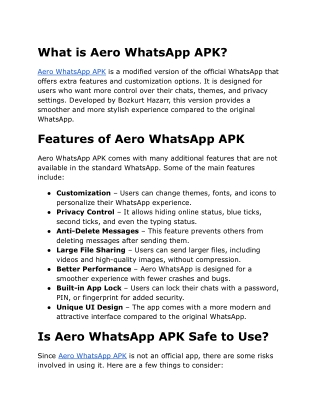 Aero WhatsApp APK