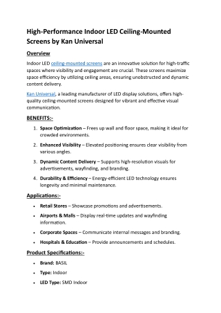 ceiling mounted screens