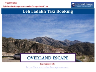 Leh Ladakh Taxi Booking