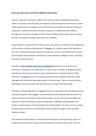 Boost your Businesses with Airport Billboard Advertising