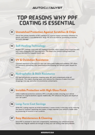Top Reasons Why PPF Coating is Essential