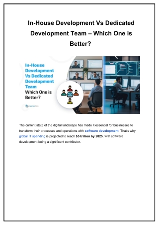 In-House Development Vs Dedicated Development Team – Which One is Better