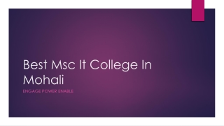 Best Msc It College In Mohali