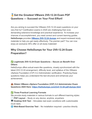 Recent 2V0-12.24 Exam Dumps – Real Questions