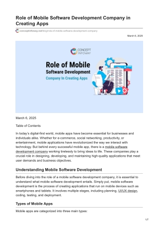 Role of Mobile Software Development Company in Creating Apps