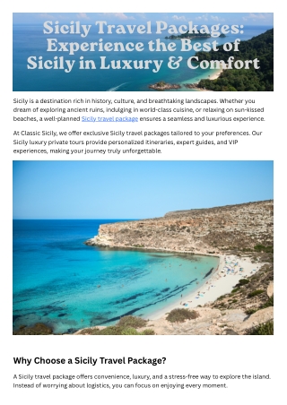 Sicily Travel Packages Experience the Best of Sicily in Luxury & Comfort