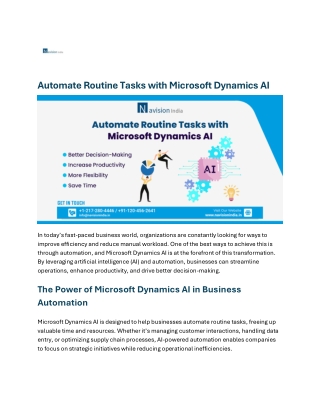 Automate Routine Tasks with Microsoft Dynamics AI