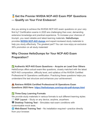 Authentic NCP-AIO Dumps – Retrieve Now