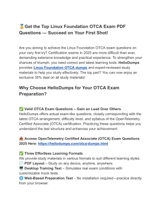 Newest OTCA Exam Dumps – Real Questions
