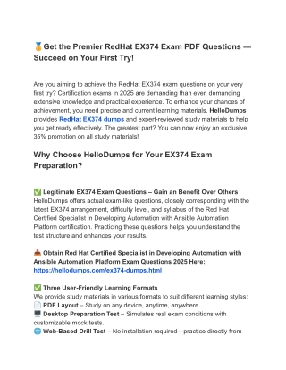 EX374 Dumps & PDF – Recent Exam Updates