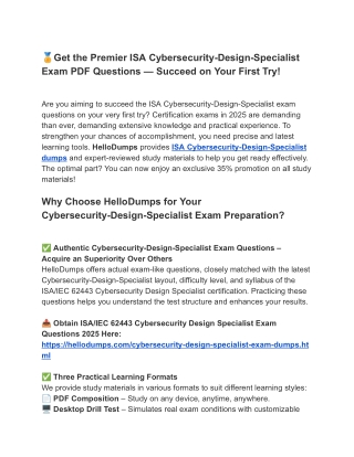 Authentic Cybersecurity-Design-Specialist Dumps – Get Now