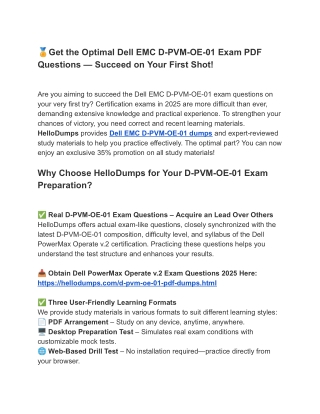 D-PVM-OE-01 PDF Dumps – Key to Goal