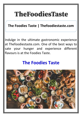 The Foodies Taste Thefoodiestaste.com