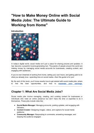 Make Money Online with Social Media Jobs