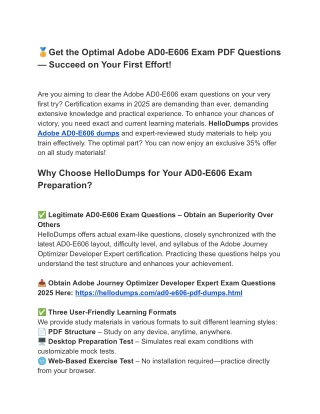 Updated AD0-E606 Exam Dumps – Real Questions