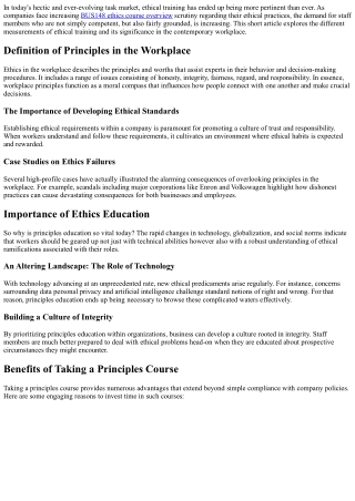 The Importance of Ethical Training in a Quickly Changing Task Market