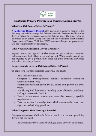 California Driver's Permit: Your Guide to Getting Started