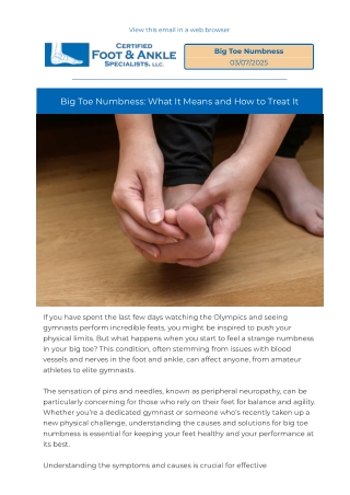 Big Toe Numbness What It Means and How to Treat It