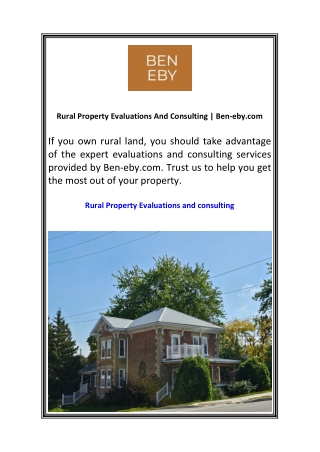 Rural Property Evaluations And ConsultingBen-eby.com