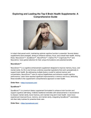 Exploring and Leading the Top 6 Brain Health Supplements_ A Comprehensive Guide