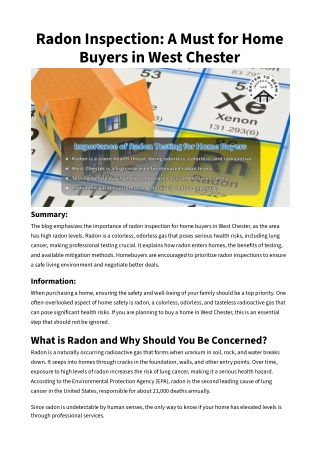 Radon Inspection_ A Must for Home Buyers in West Chester