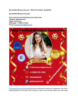 Buy Verified Binance Account - 100% KYC Verified - BuyUSACo