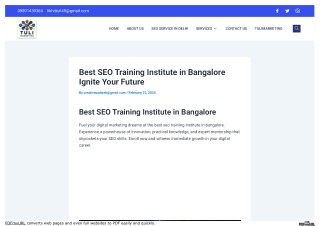 Best SEO Training Institute in Bangalore