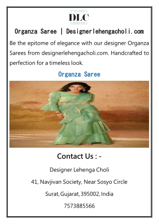 Organza Saree  Designerlehengacholi