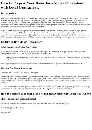 How to Prepare Your Home for a Major Renovation with Local Contractors.