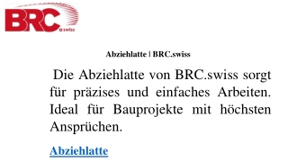 Abziehlatte  BRC.swiss