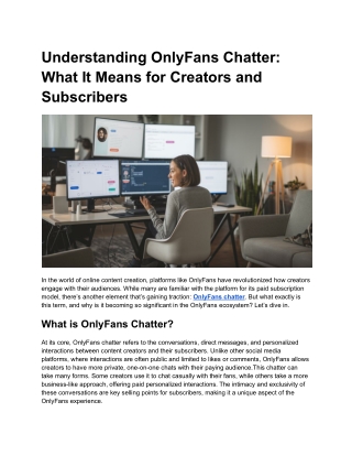 Understanding OnlyFans Chatter_ What It Means for Creators and Subscribers