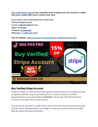 Buy Verified Stripe Accounts — 100% ID Verified US, UK Acc