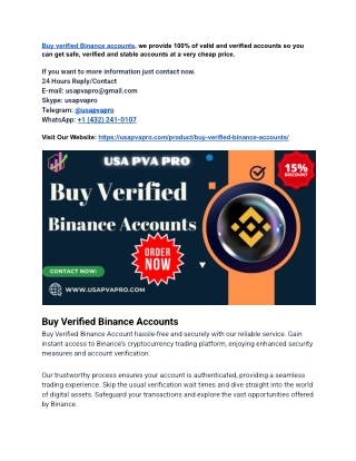 Buy Verified Binance Accounts — 100% KYC Verified US, UK Acc