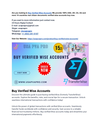 3 Best Sites to Buy Verified Wise Accounts in 2025