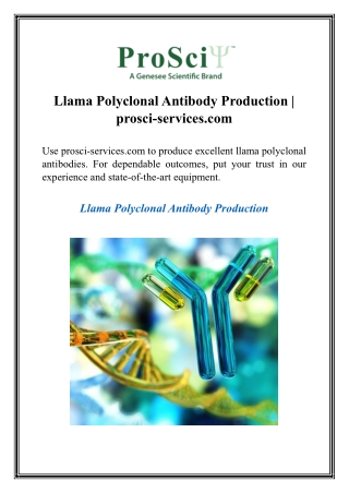 Llama Polyclonal Antibody Production  prosci-services.com