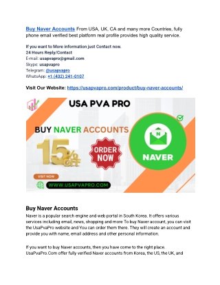 Top 5 Sites to Buy Naver Accounts (PVA & Old)