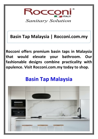 Basin Tap Malaysia Rocconi.com.my