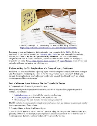 Corey Eschweiler: Do I Have to Pay Tax on a Personal Injury Settlement?