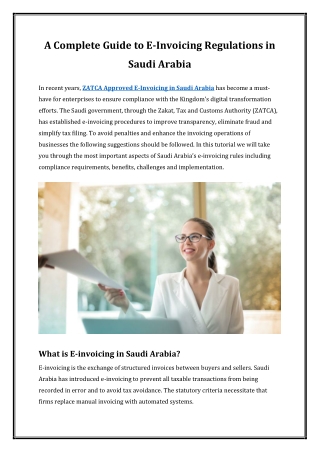 A Complete Guide to E-Invoicing Regulations in Saudi Arabia