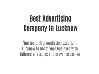 Best Advertising Company In Lucknow