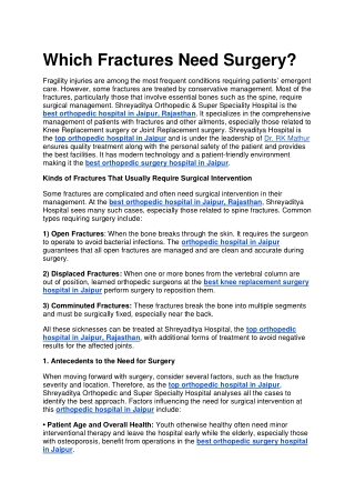 Which Fractures Need Surgery