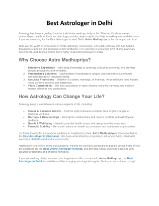 Best Astrologer in Delhi