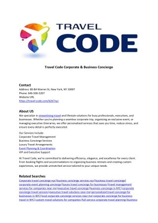 Travel Code Corporate & Business Concierge