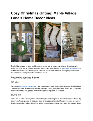 Cozy Christmas Gifting_ Maple Village Lane’s Home Decor Ideas (1)