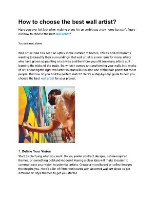 How to choose the best wall artist (1)