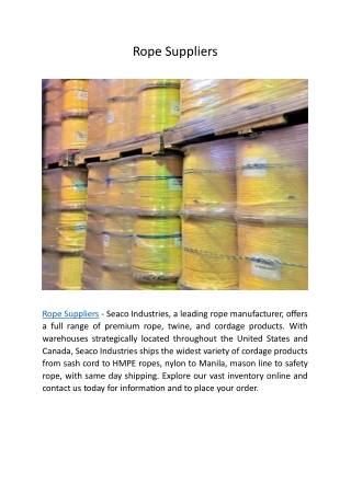 Rope Suppliers