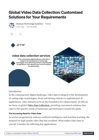 Global Video Data Collection: Customized Solutions for Your Requirements