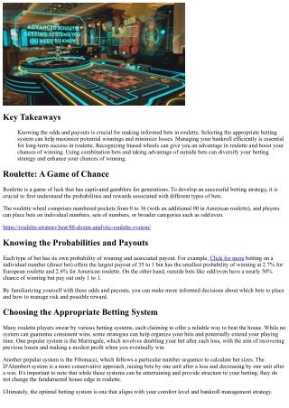 Which is the most effective strategy for betting in roulette?