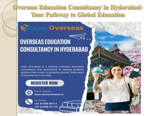 Overseas Education Consultancy in Hyderabad Your Pathway to Global Education