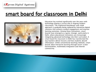 Smart Board for Classroom in Delhi: Enhancing Interactive Learning Experiences